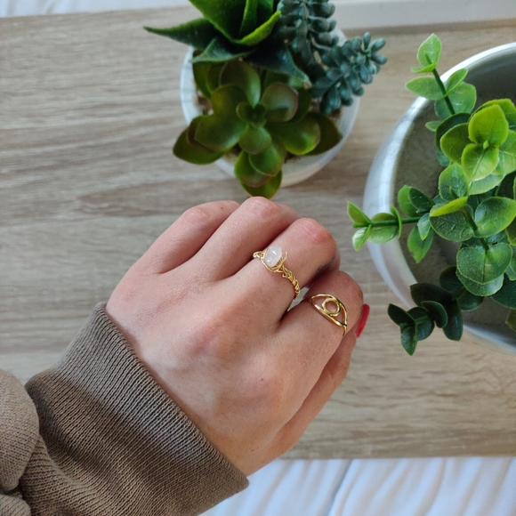 3/$20 ROSE QUARTZ CRYSTAL RING - Picture 3 of 3
